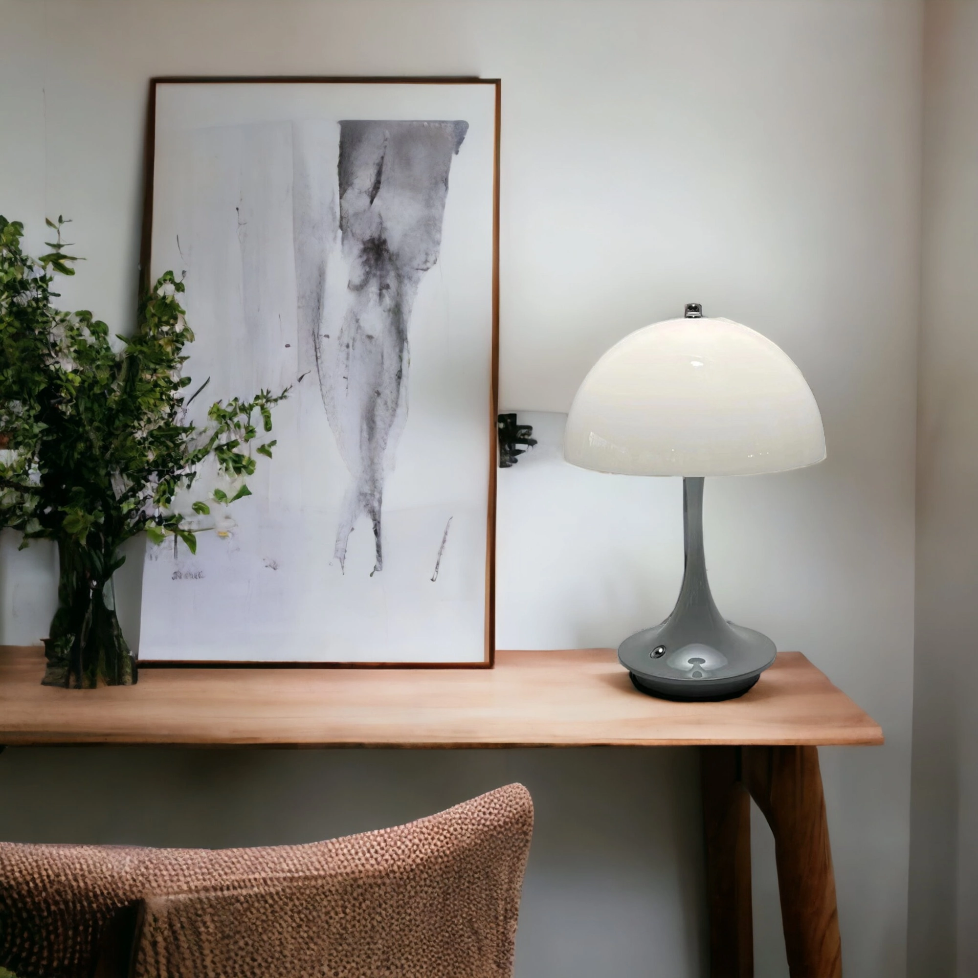 Lampe de table sans fil LED grise Lina